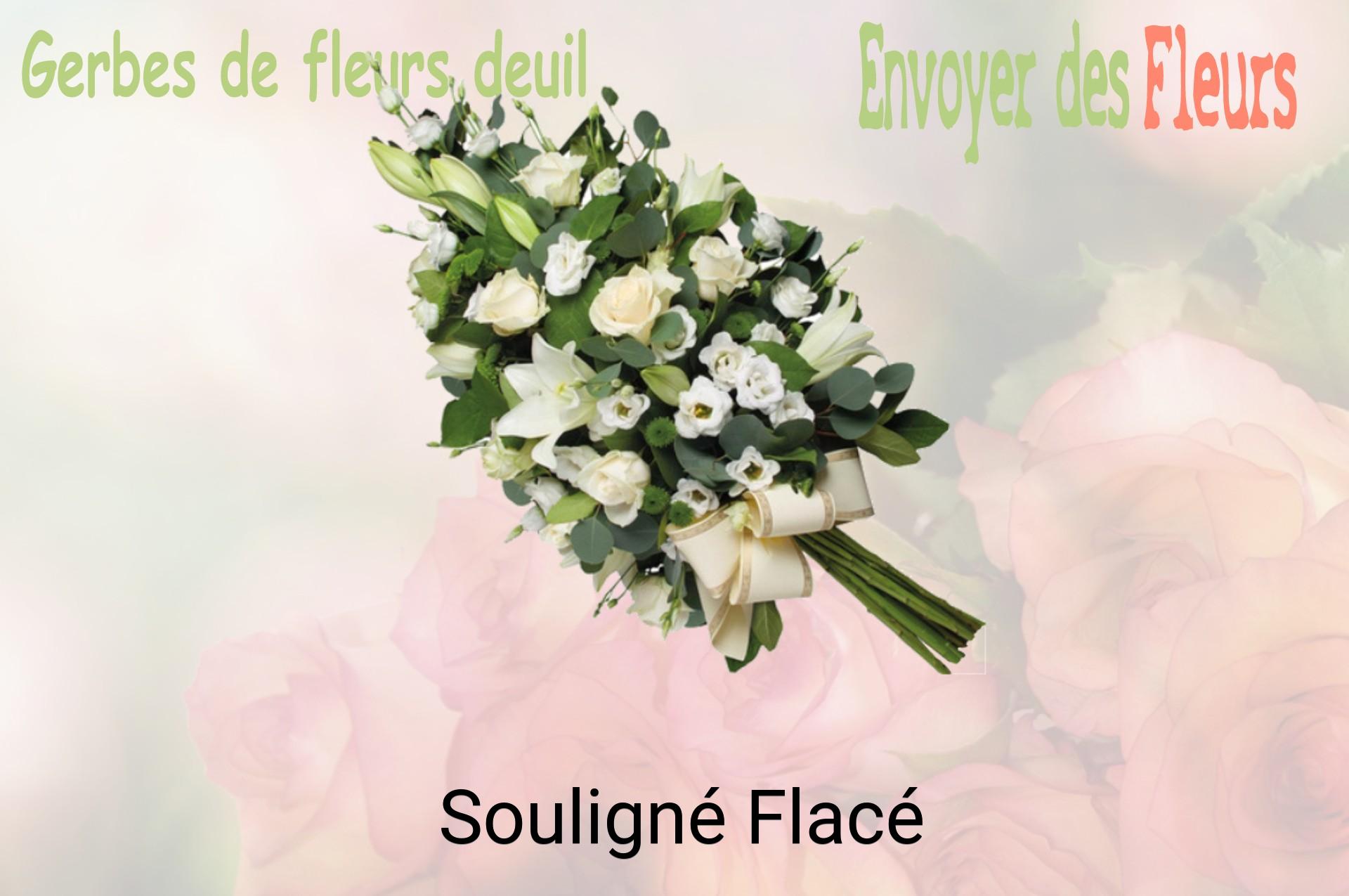 Gerbe de fleurs de deuil livrée à Souligné-Flacé